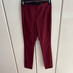 Burgundy Slim Fit Theory Pants